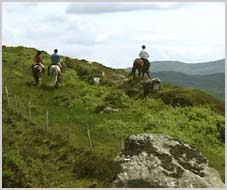 Wanderreiten über die Berge von Donegal